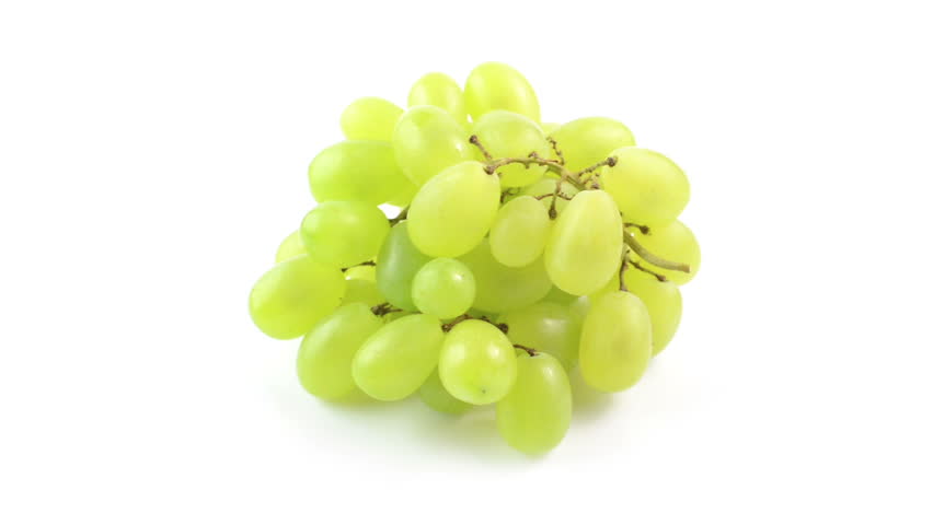white grapes rotating on white background