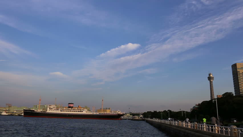 Yokohama Yamashita Park and the Hikawa maru,Yokohama Marine Tower,Kanagawa Japan,September 2015