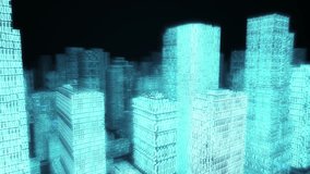 Seamless looping animation of a digital city with binary code - Powered by Shutterstock - Get 15% off with code: PIKWIZARD15