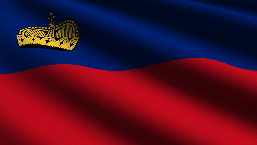 Liechtenstein Close up waving flag - HD loop 