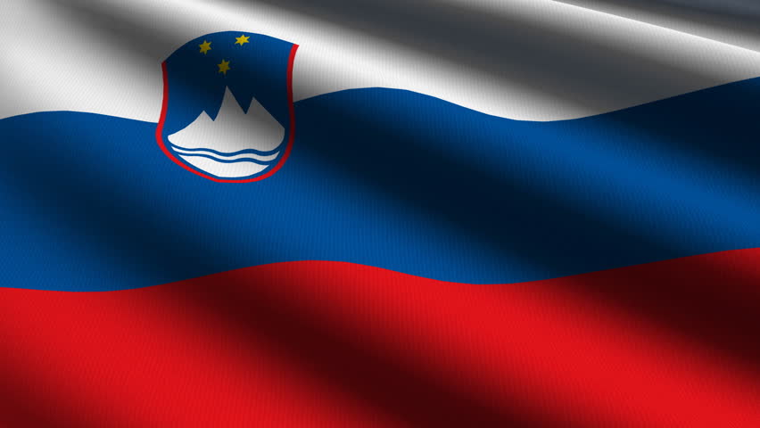Slovenia Close up waving flag - HD loop 