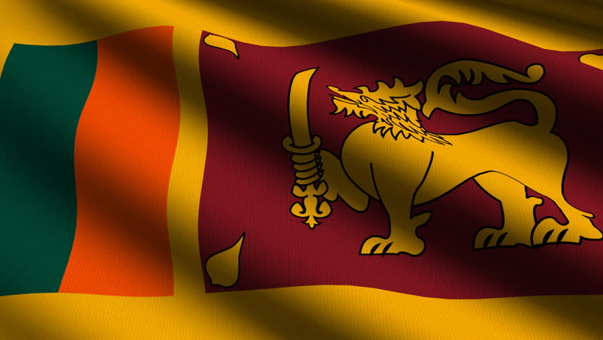 Sri Lanka Close up waving flag - HD loop 