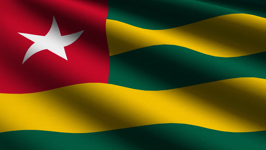 Togo Close up waving flag - HD loop 