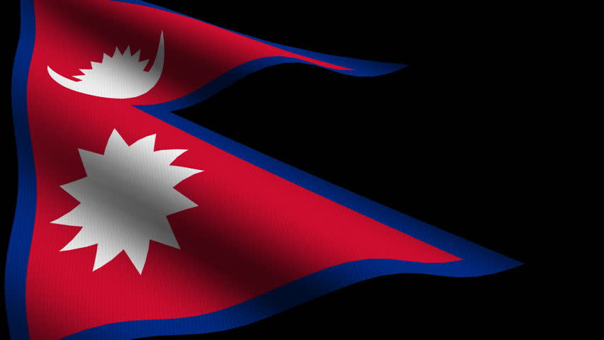 Nepal Close up waving flag - HD loop 