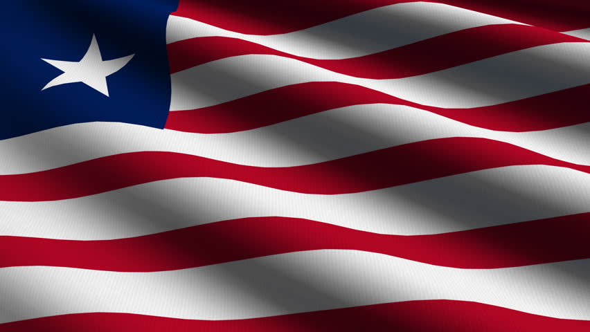 Liberia Close up waving flag - HD loop 