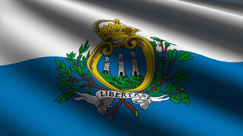 San Marino Close up waving flag - HD loop 