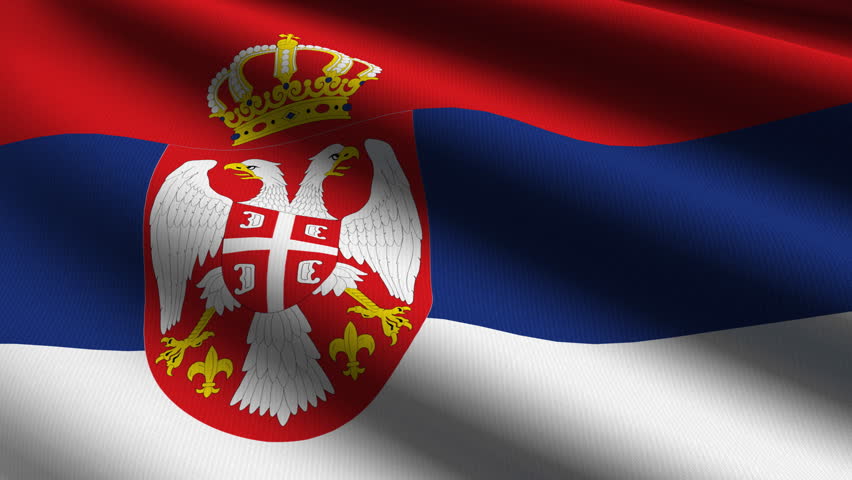 Serbia Close up waving flag - HD loop 