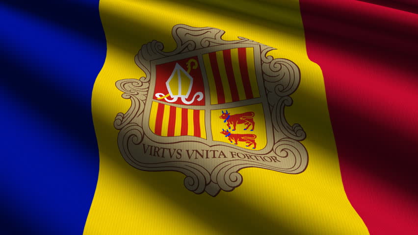 Andorra Close up waving flag - HD loop 