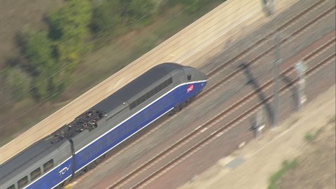 AERIAL France-Tgv At Speed 2006: Slow TGV train - gets faster