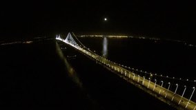SF Night Lights of the city and bay bridge by Epic Flight Films.