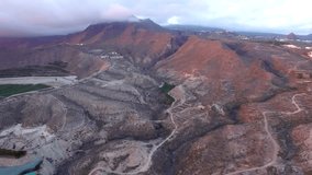 Aerial footage  landscape in Tenerife, Canary island, Spain.