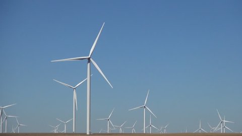 Timelapse Wind Turbines Windpower Plant Farm Field  Electricity Energy Industry