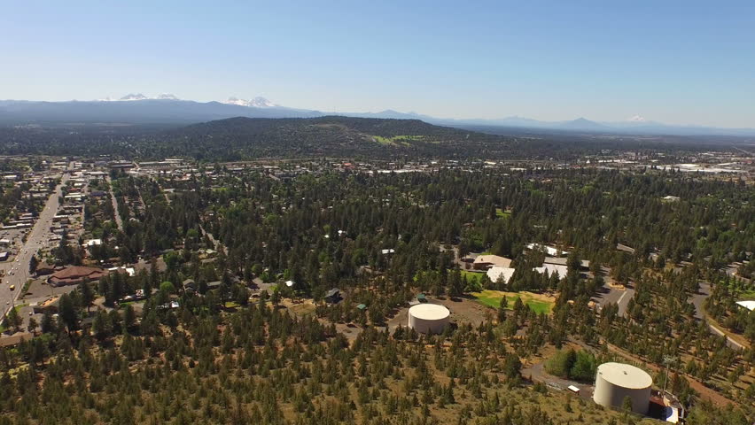 Aerial video of Bend, Oregon.