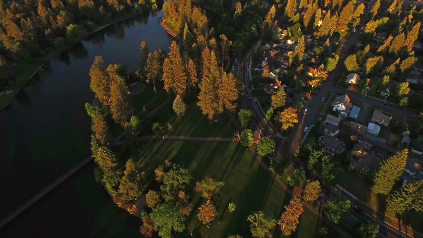 Aerial video of Bend, Oregon.