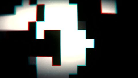 Old school pixels flickering animation on black background