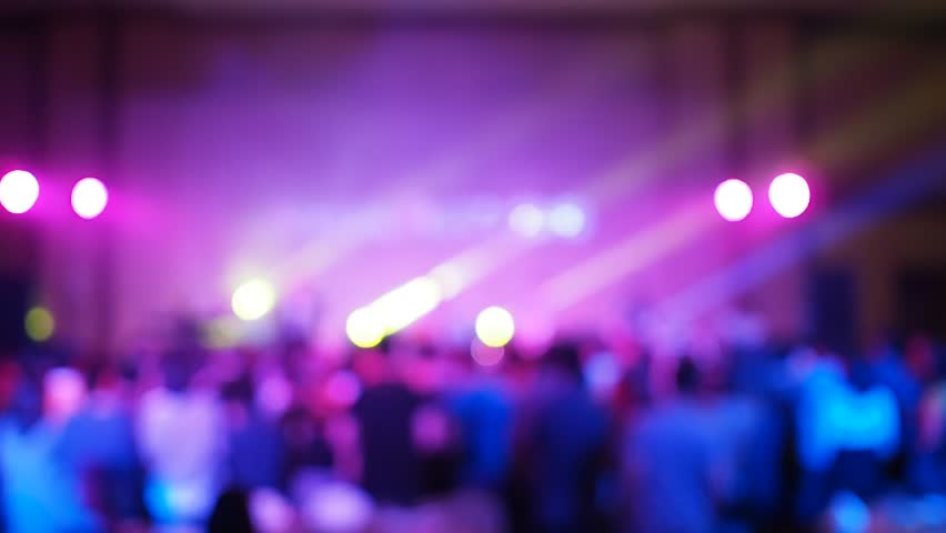 Footage of blurry defocus a crowd partying at a concert Royalty-Free Stock Footage #11871521