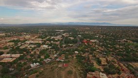 Aerial video in Santa Fe, New Mexico.