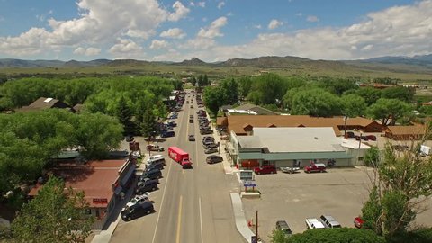 Aerial video of Ennis Montana. Small town outside of Yellowstone