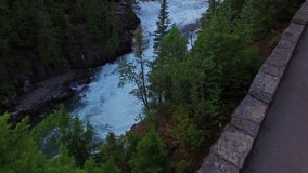Aerial video of Glacier National Park in Montana. 