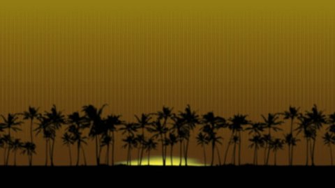 Sunrise over palm trees