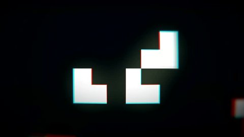 Old school pixels flickering animation on black background
