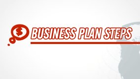 Business Plan Steps video illustration on white in HD (1920x1080 pixels, 18 sec) 
