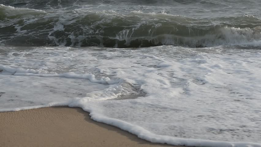 zoom ocean waves landing on sandy Stock Footage Video (100% Royalty-free) 1...