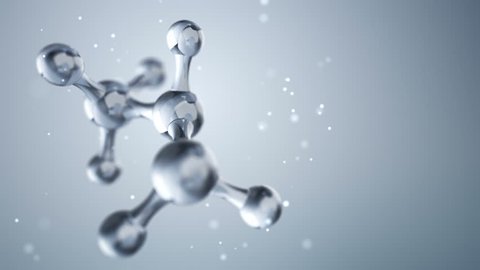 Animation rotation of model molecule from glass and crystal. Animation of seamless loop.