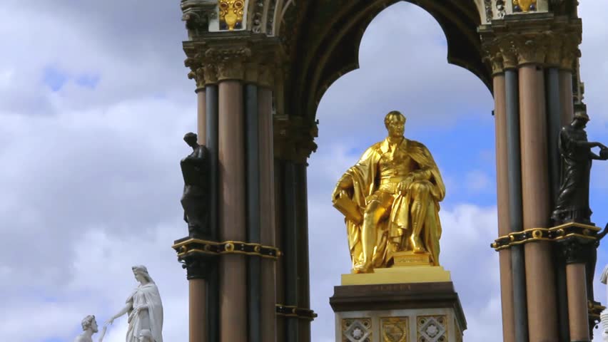 The Southern side of the Albert Memorial in Kensington Gardens, London.