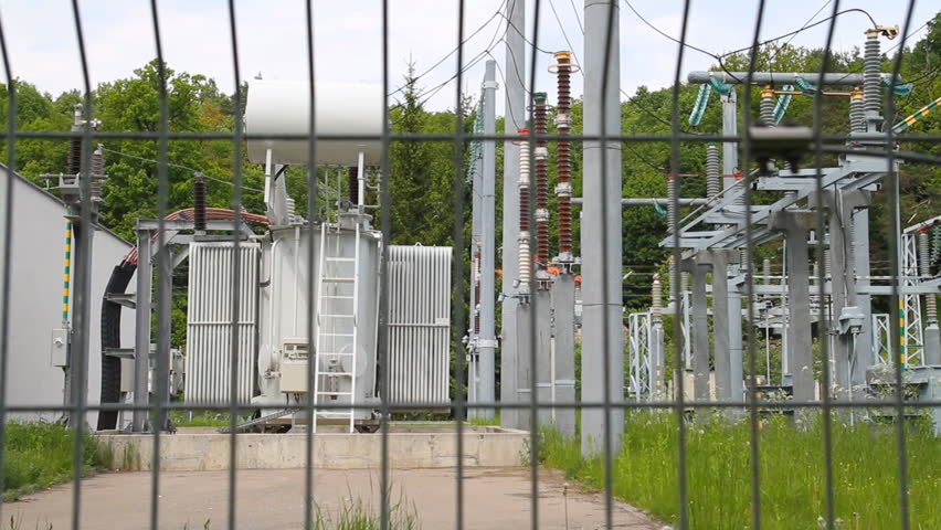 high-voltage transformer substation