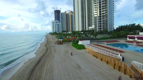 Aerial video of Sunny Isles Beach Florida and Atlantic Ocean