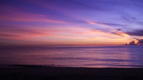 Romantic sunrise and beach
