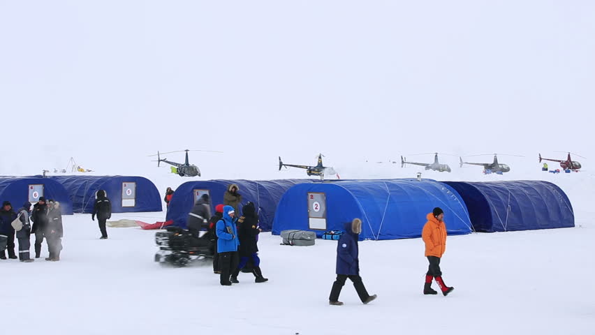 Ice camp. Видеоролики Барнео Арктика.