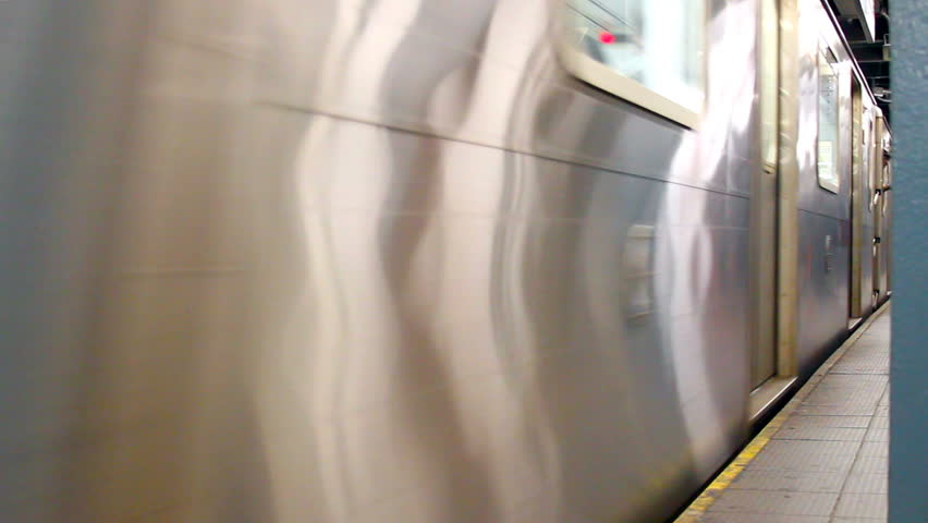 underground metro tram leaving the station