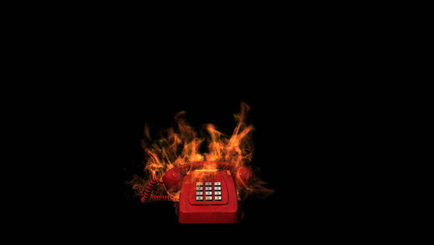Red phone in flames. Comes with alpha