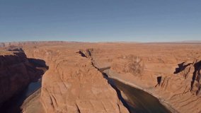 Aerial video in the Grand Canyon, Arizona. Horse Shoe Bend.
