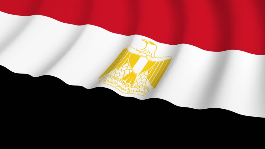 Waving national flag of the Arab Republic of Egypt