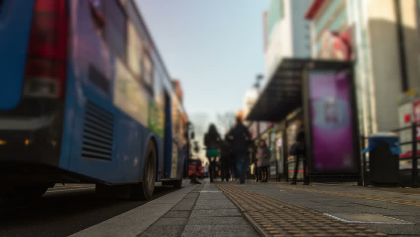 Time lapse of a bus station in Seoul Korea. Gangnam.