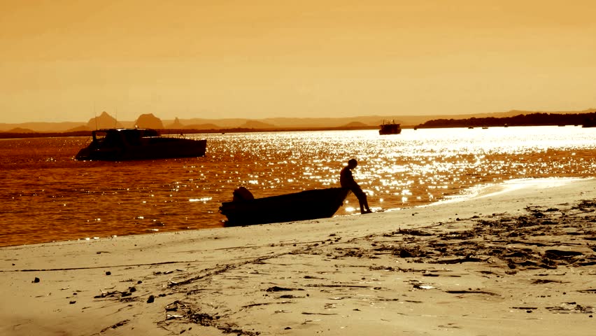 bribie island fishing silhouette