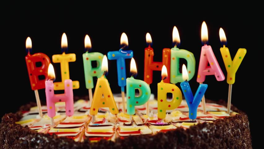 festive candles happy birthday on cake Stock Footage Video (100% ...