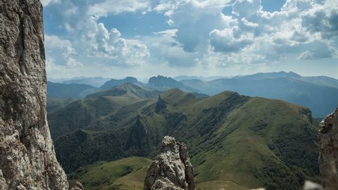 Caucasus Mountains, with views of the mountains Big Thach. Adygea. Russia Stock-video
