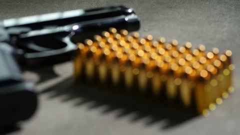 9mm handgun and bullets