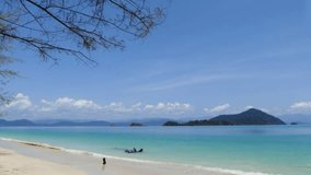 Island of Andaman Sea at Thailand, time lapse.