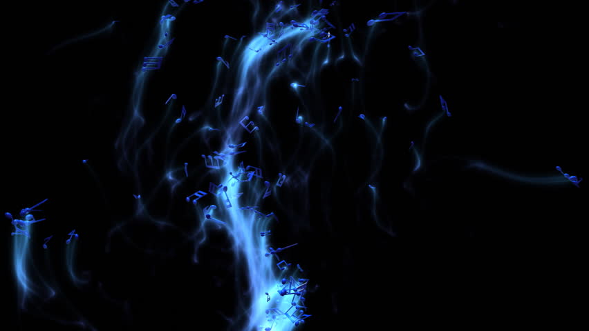Musical notes with blue trails. Comes with Alpha