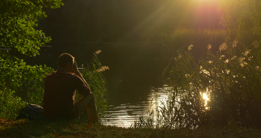 Man at the Lake Bank, Man