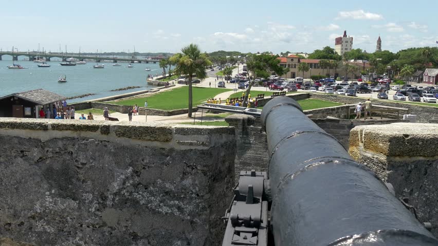 old spanish cannon on Castillo De San Marcos