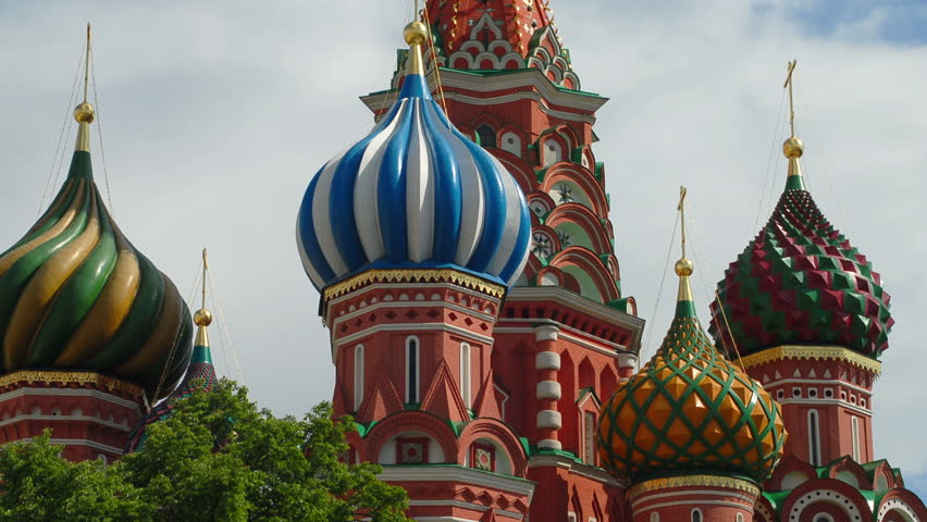 Medium close up shot of top of cathedral