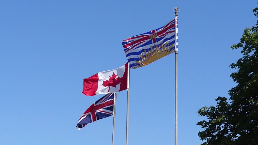 flags of canada and British Columbia