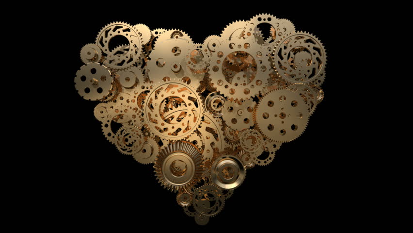 heart made of gear wheels loop-able 