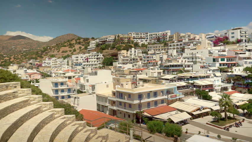 Great view at marina and coastline of Agia Galini Crete Greece . Shoot on Digital Cinema Camera in hd.